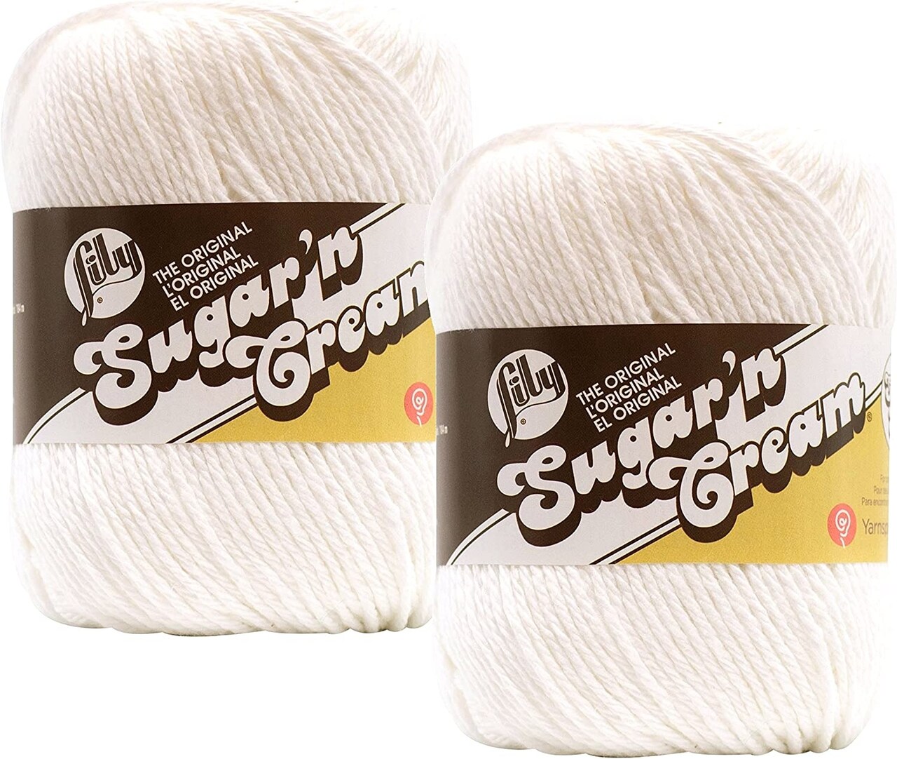 (Pack of 2) Lily Sugar'n Cream Yarn - Solids Super Size-White